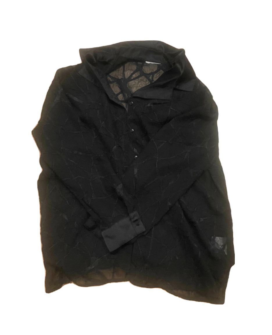 Black see through formal shirt